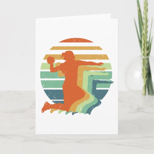 Retro Handball Sports - Handball Player Goalkeeper Kaart (Voorkant)