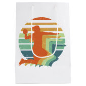 Retro Handball Sports - Handball Player Goalkeeper Medium Cadeauzakje (Achterkant)