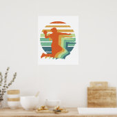 Retro Handball Sports - Handball Player Goalkeeper Poster (Keuken)