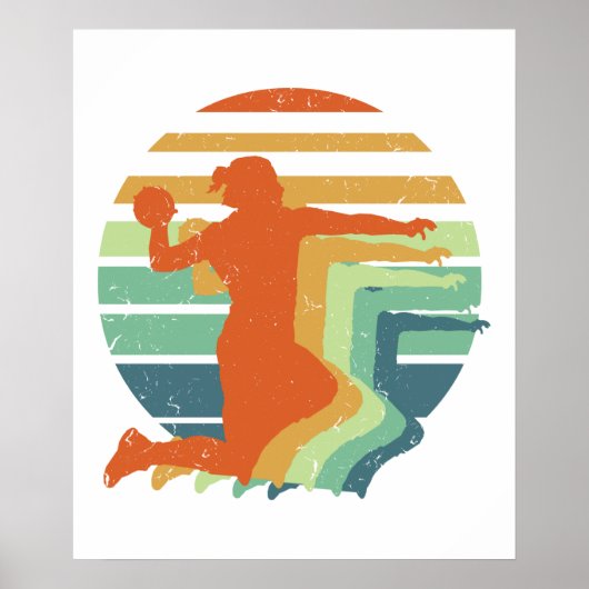 Retro Handball Sports - Handball Player Goalkeeper Poster (Voorkant)