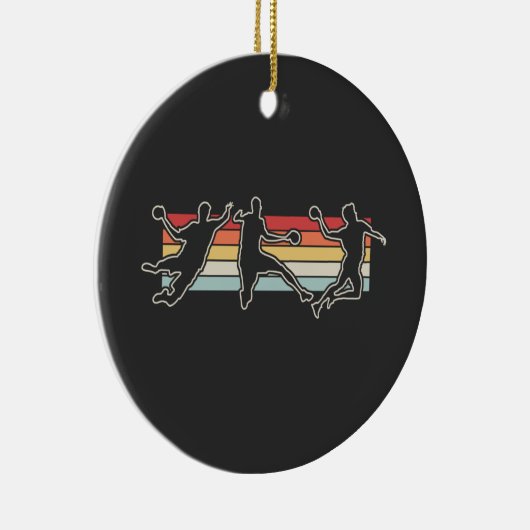 Retro handbalspeler keramisch ornament (Rechts)