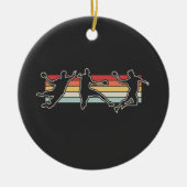 Retro handbalspeler keramisch ornament (Voorkant)