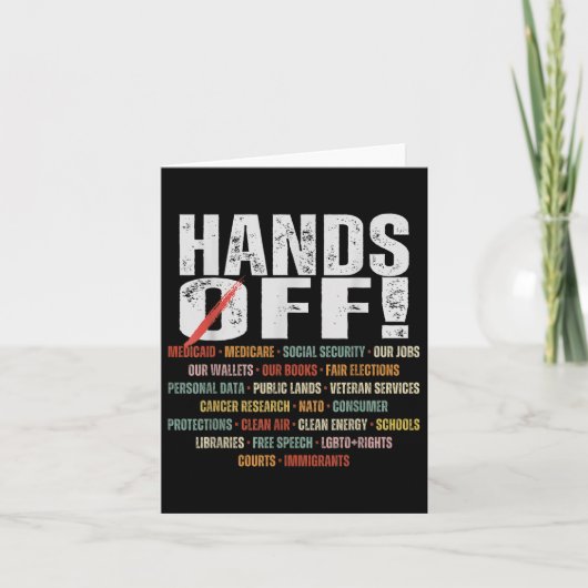 Retro Handen Uit Protest Public Lands Medicare Par Kaart (Voorkant)