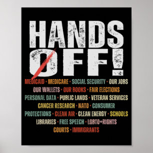 Retro Handen Uit Protest Public Lands Medicare Par Poster