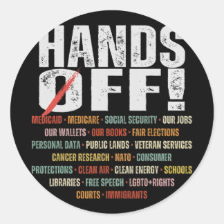 Retro Handen Uit Protest Public Lands Medicare Par Ronde Sticker