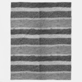 retro - handgebreide zwarte en witte strepen fleece deken (Voorkant)