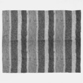 retro - handgebreide zwarte en witte strepen fleece deken (Voorkant (Horizontaal))