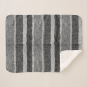 retro - handgebreide zwarte en witte strepen sherpa deken (Voorkant (horizontaal))