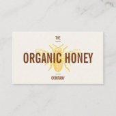 retro handgemaakte bruin geel honingbij logo visitekaartje (Voorkant)