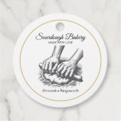retro handgemaakte Sourdough bakkerij voor bakker Bedankjes Labels (Voorkant)