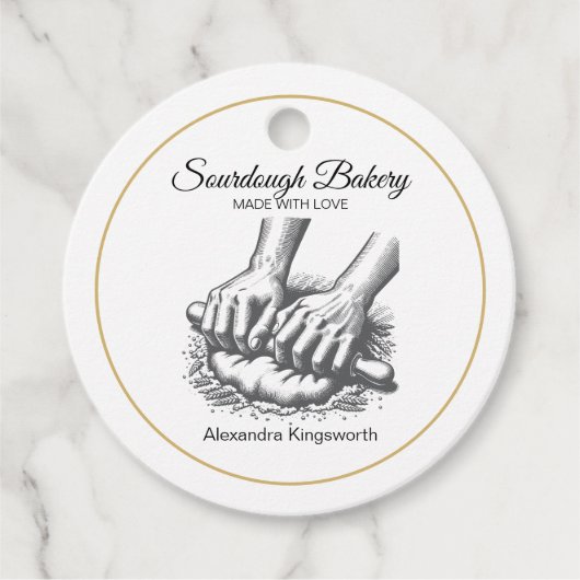  retro handgemaakte Sourdough bakkerij voor bakker Bedankjes Labels (Voorkant)