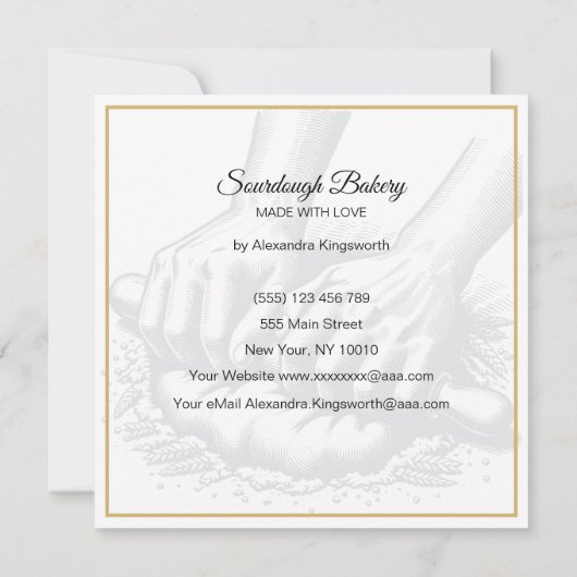 retro handgemaakte Sourdough bakkerij voor bakker Bedankkaart (Achterkant)