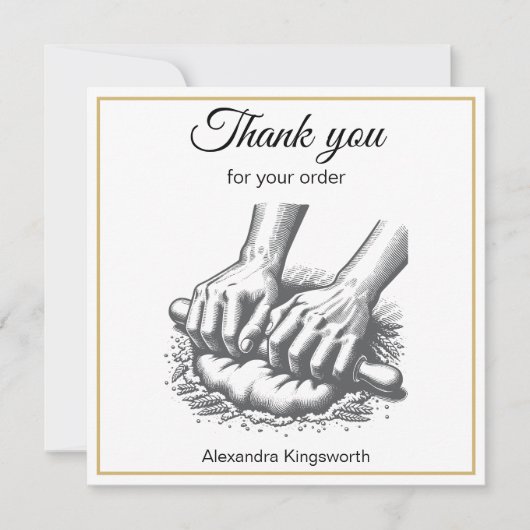 retro handgemaakte Sourdough bakkerij voor bakker Bedankkaart (Voorkant)