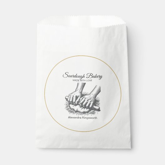 retro handgemaakte Sourdough bakkerij voor bakker Bedankzakje (Voorkant)