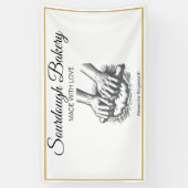 retro handgemaakte Sourdough bakkerij voor bakker Spandoek (Verticaal)