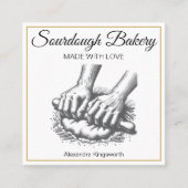  retro handgemaakte Sourdough bakkerij voor bakker Vierkante Visitekaartje (Voorkant)