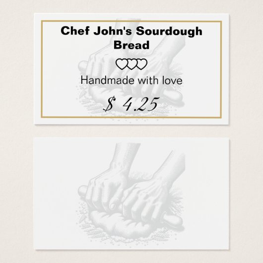  retro handgemaakte Sourdough bakkerij voor bakker Visitekaartje (Voorkant /achterkant)