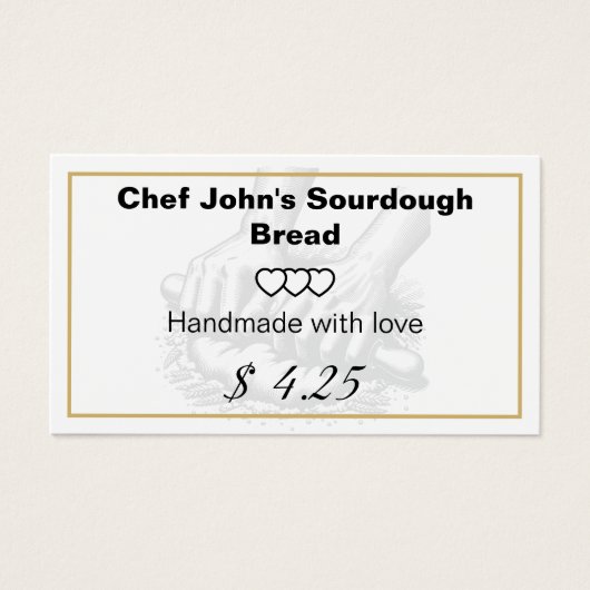  retro handgemaakte Sourdough bakkerij voor bakker Visitekaartje (Voorkant)