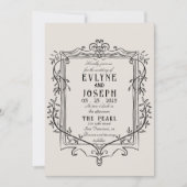 Retro Handgemaakte Victoriaans Barok Ornament Brui Kaart (Voorkant)