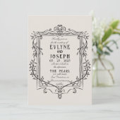 Retro Handgemaakte Victoriaans Barok Ornament Brui Kaart (Staand voorkant)