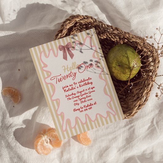 Retro Handgeschilderde Boog Hallo Eenentwintig Ver Kaart