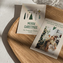 Retro handgeschilderde getekende groene kerstbomen