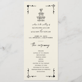 Retro Handgeschreven Fantasievol Plat Programma Programmakaart