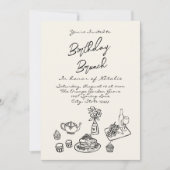 Retro handgeschreven getekend eigenzinnige brunch kaart (Voorkant)