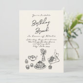 Retro handgeschreven getekend eigenzinnige brunch kaart (Staand voorkant)