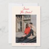 Retro handgeschreven getekend eigenzinnige foto Sc Save The Date (Voorkant)