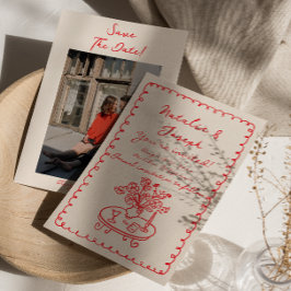 Retro handgeschreven getekend eigenzinnige foto Sc Save The Date