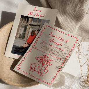 Retro handgeschreven getekend eigenzinnige foto Sc Save The Date