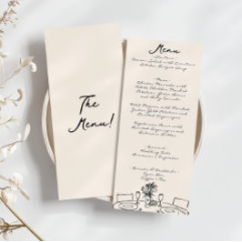 Retro handgeschreven getekend eigenzinnige leuke b menu