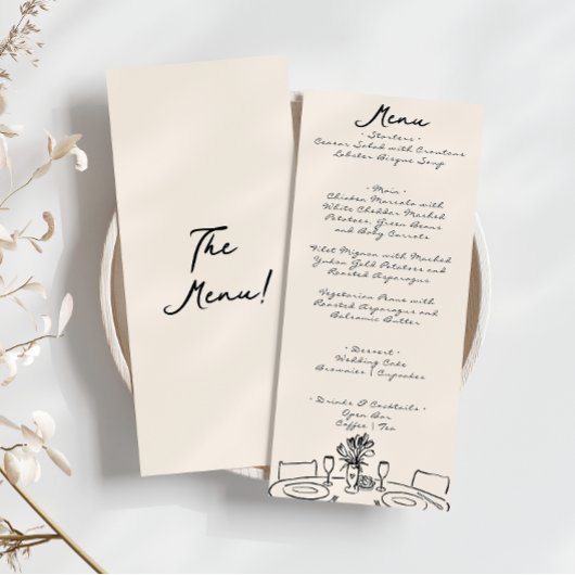 Retro handgeschreven getekend eigenzinnige leuke b menu