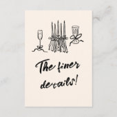 Retro handgeschreven getekend moderne bruiloft det informatiekaartje (Achterkant)