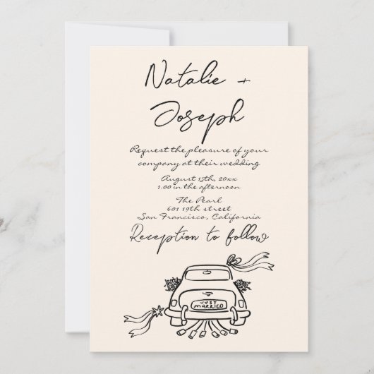 Retro handgeschreven getekend romantische Schattig Kaart (Voorkant)