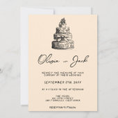 Retro handgeschreven getekende taart eigenzinnige kaart (Achterkant)