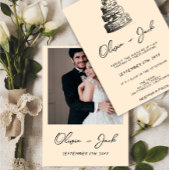 Retro handgeschreven getekende taart eigenzinnige kaart