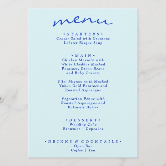 Retro Handgeschreven Getrokken Kleurrijke Heldere Menu (Voorkant)