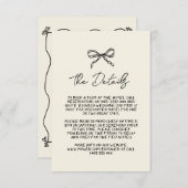 Retro handgeschreven grillige bruiloft detail informatiekaartje (Voorkant / Achterkant)