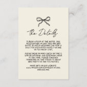 Retro handgeschreven grillige bruiloft detail informatiekaartje (Voorkant)