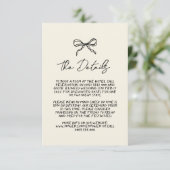 Retro handgeschreven grillige bruiloft detail informatiekaartje (Staand voorkant)