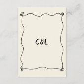 Retro handgeschreven grillige bruiloft detail informatiekaartje (Achterkant)