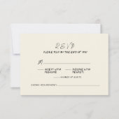 Retro handgeschreven grillige hand geschreven brui RSVP kaartje (Voorkant)