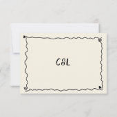 Retro handgeschreven grillige hand geschreven brui RSVP kaartje (Achterkant)