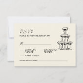 Retro handgeschreven grillige hand geschreven brui RSVP kaartje (Voorkant)