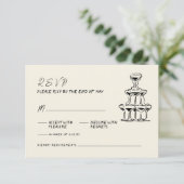 Retro handgeschreven grillige hand geschreven brui RSVP kaartje (Staand voorkant)