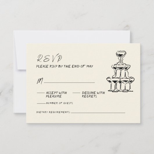 Retro handgeschreven grillige hand geschreven brui RSVP kaartje (Voorkant)