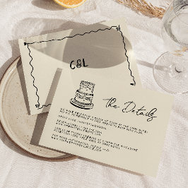 Retro handgeschreven grillige hand geschreven brui RSVP kaartje