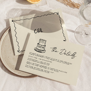 Retro handgeschreven grillige hand geschreven brui RSVP kaartje